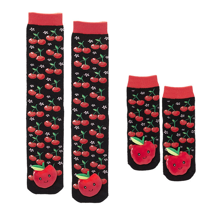 Messy Moose Socks, Cherry, Toddler Socks 6 Pack