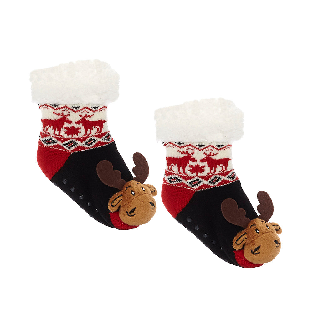 Messy Moose Polar Fleece Socks Reindeer / Moose