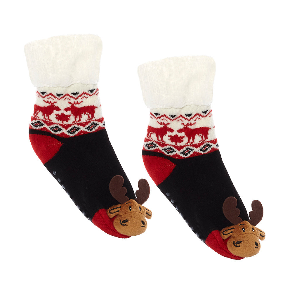 Messy Moose Polar Fleece Socks Reindeer / Moose
