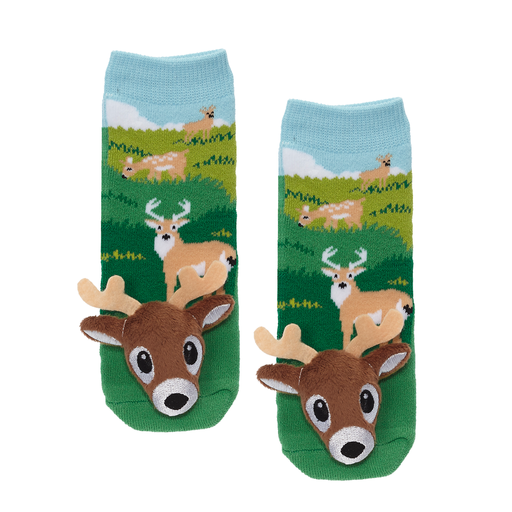Messy Moose Socks, White Tail Deer, 6 Pack