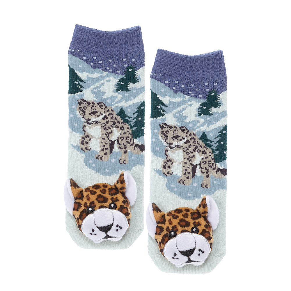 Messy Moose Socks, Snow Leopard, 6 Pack