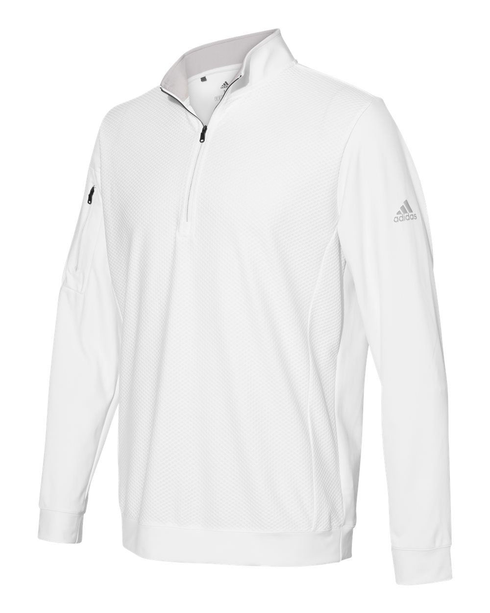 Adidas A295 Performance Textured Quarter-Zip Pullover - White