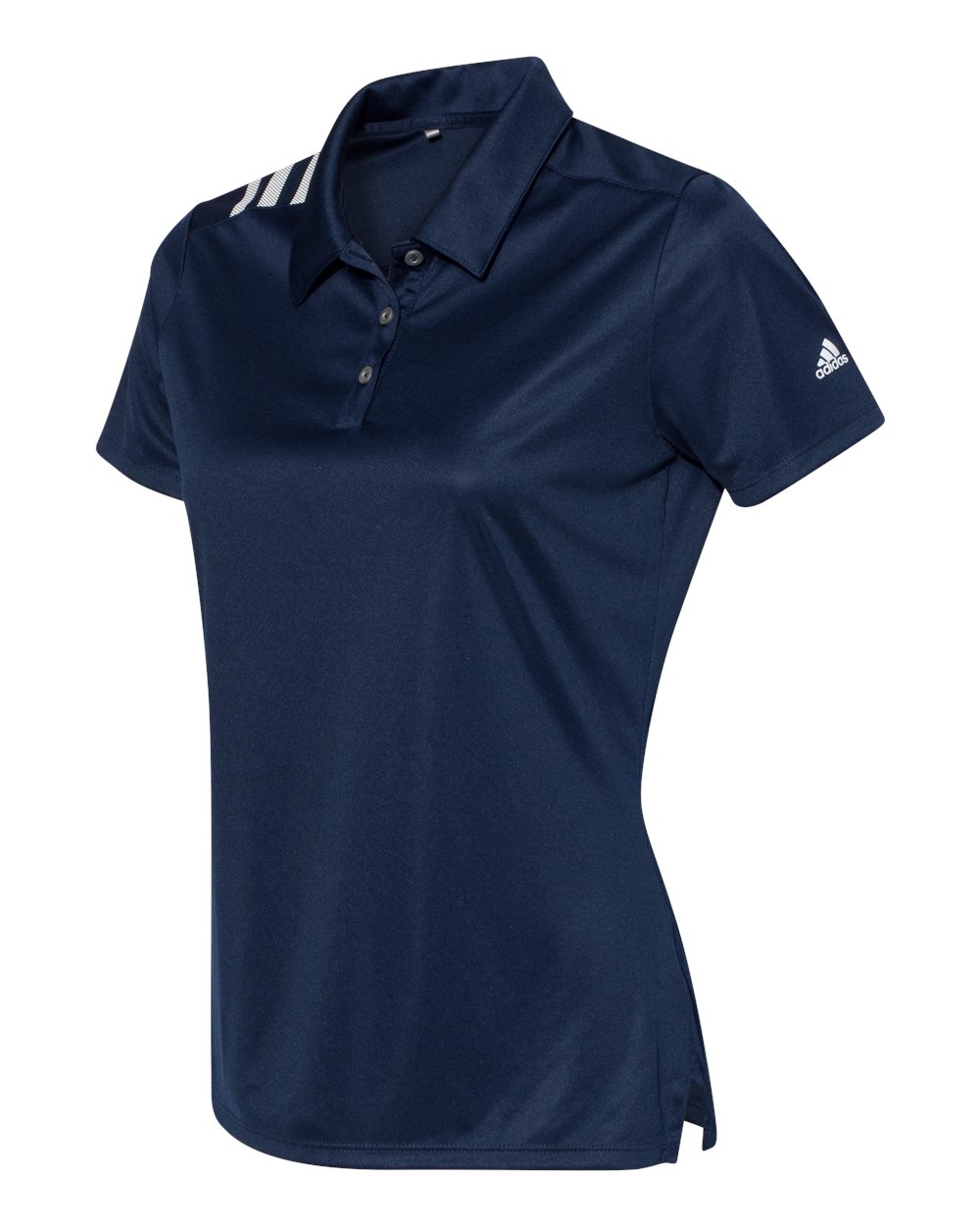 Adidas A325 Women's 3-Stripes Shoulder Sport Shirt - Collegiate Navy White