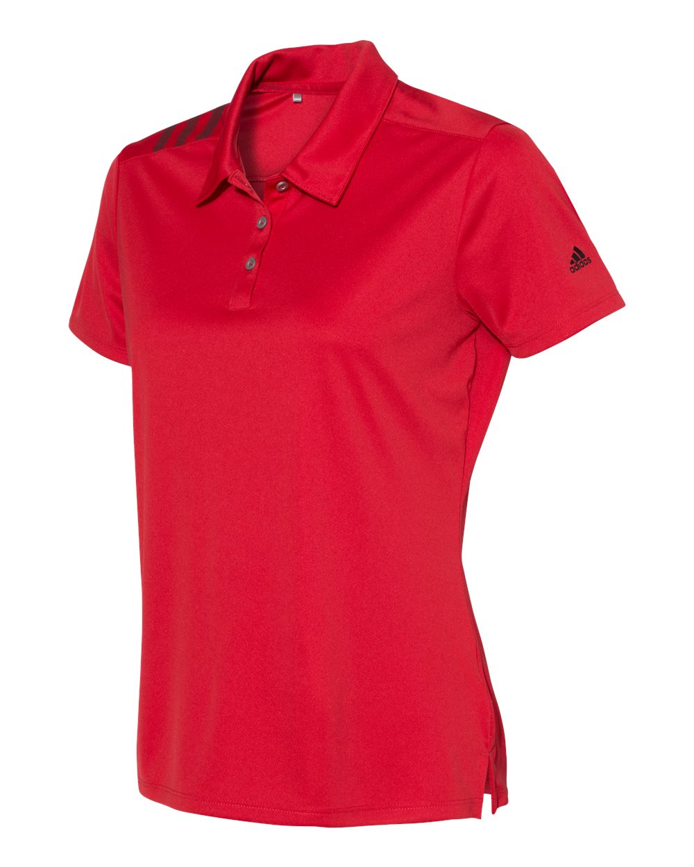 Adidas A325 Women's 3-Stripes Shoulder Sport Shirt - Collegiate Red Black