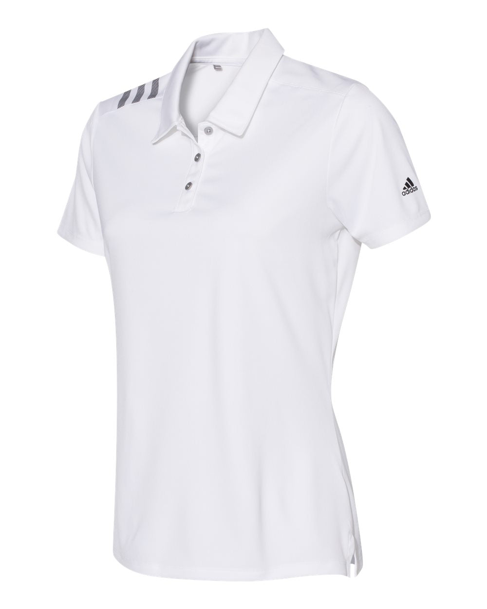 Adidas A325 Women's 3-Stripes Shoulder Sport Shirt - White Black