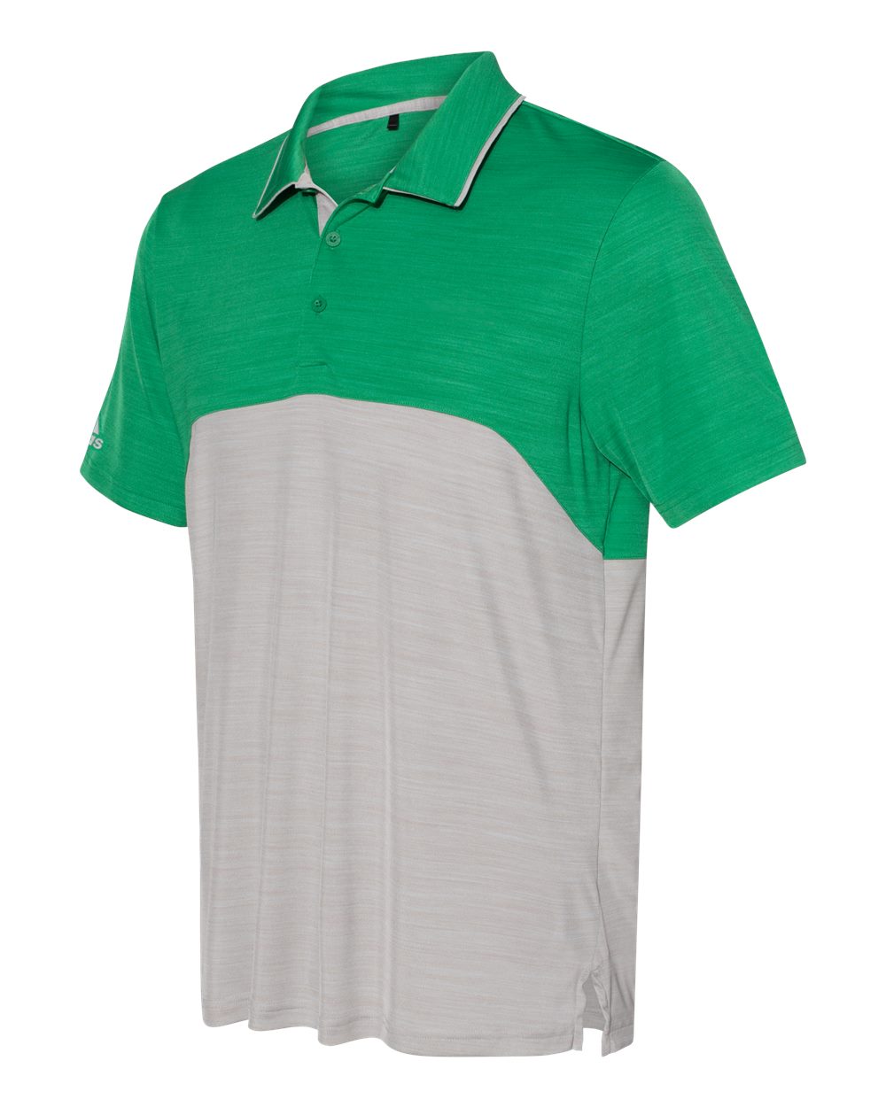 Adidas A404 Colorblocked M??lange Sport Shirt - Team Green Melange Mid Grey Melange