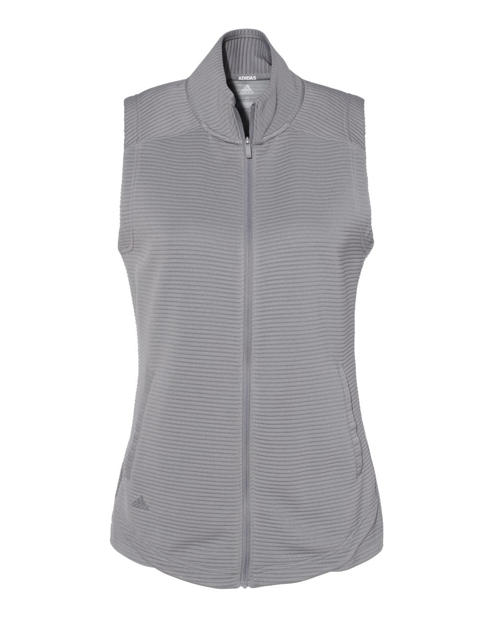 Adidas A417 Women's Textured Full-Zip Vest - Grey Three