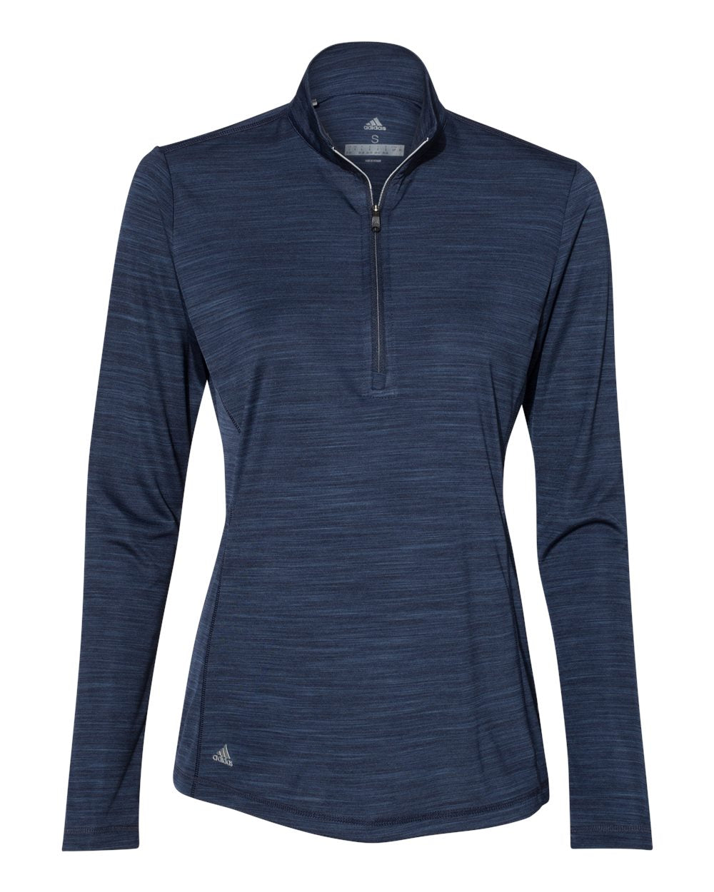 Adidas A476 Women's Lightweight M??lange Quarter-Zip Pullover - Collegiate Navy Melange