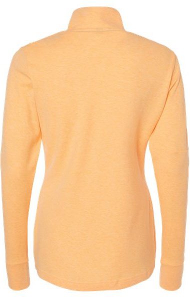 Adidas A555 Women's 3-Stripes Quarter-Zip Sweater - Acid Orange Melange