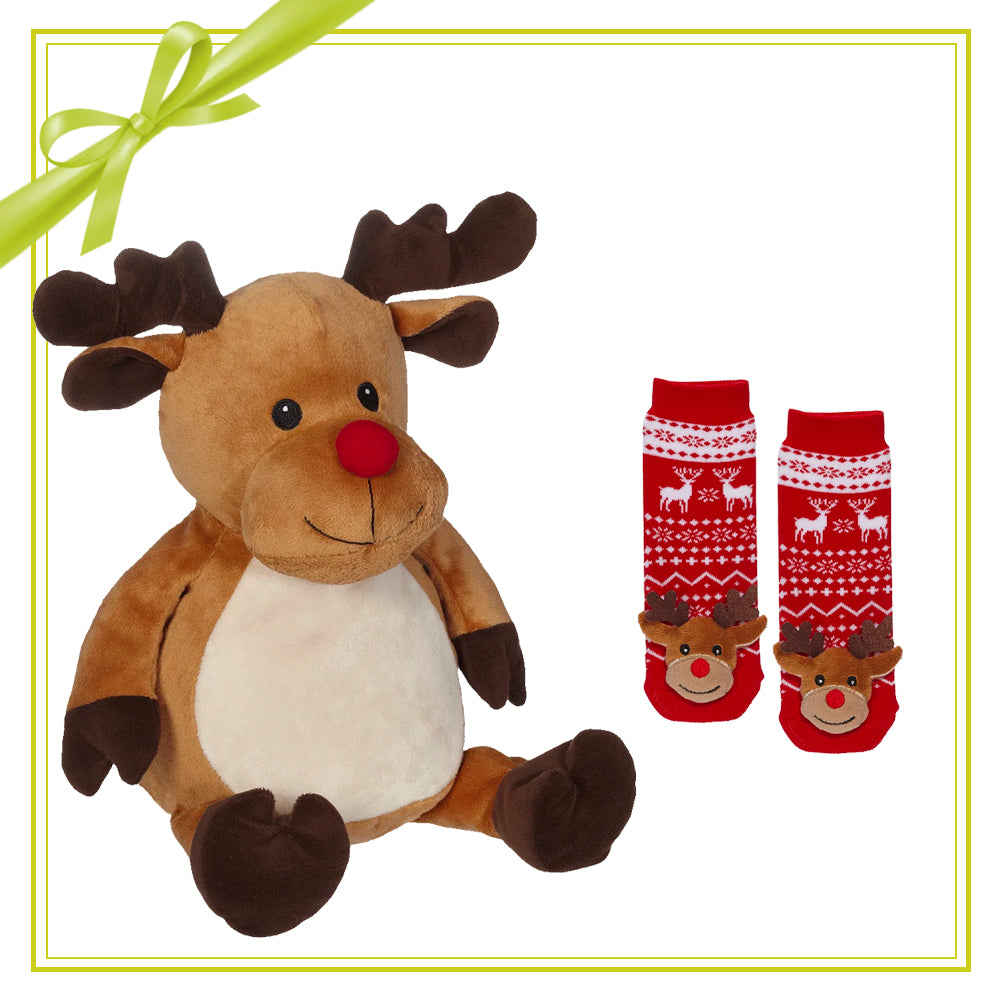 Gift Set - Randy Reindeer Buddy & Socks