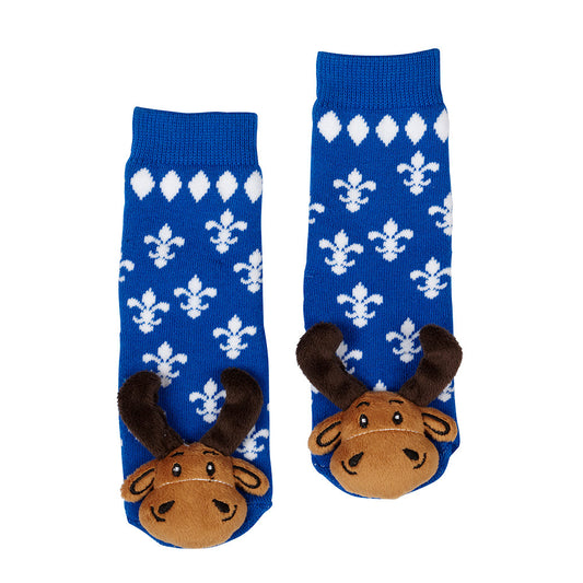 Messy Moose Socks, Fleur-de-Lys Moose, 6 Pack