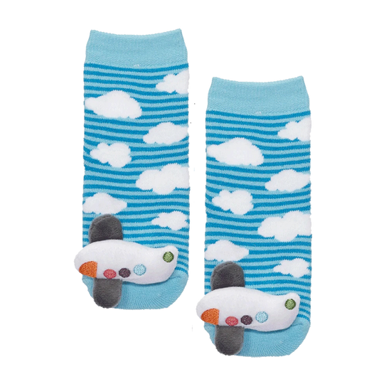 Messy Moose Socks, Airplane, 6 Pack