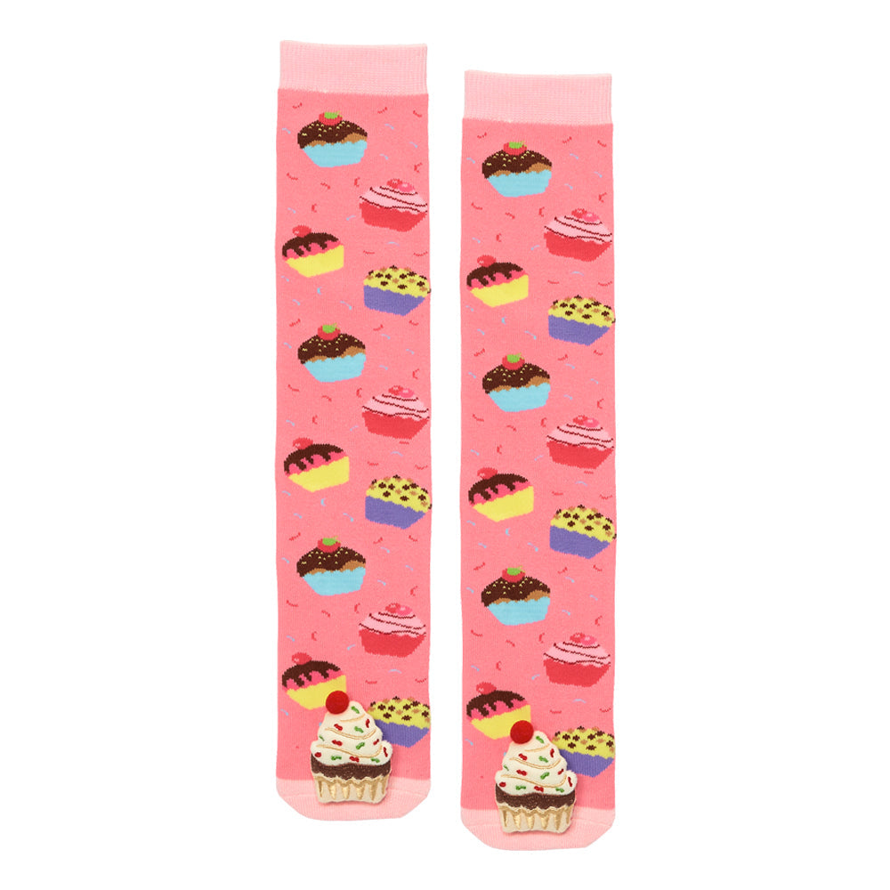Messy Moose Socks, Pink Cupcake, Toddler Socks 6 Pack