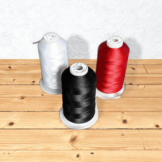 300 cones 5000m Red, White, Black embroidery thread