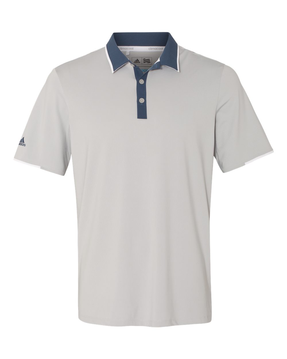 Adidas A166 Performance Colorblock Sport Shirt - Stone  Mineral Blue White