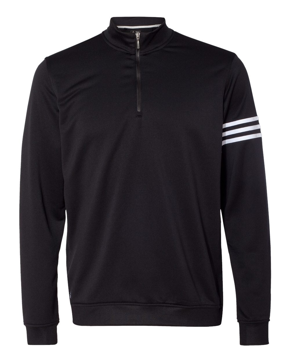 Adidas A190 3-Stripes French Terry Quarter-Zip Pullover - Black White