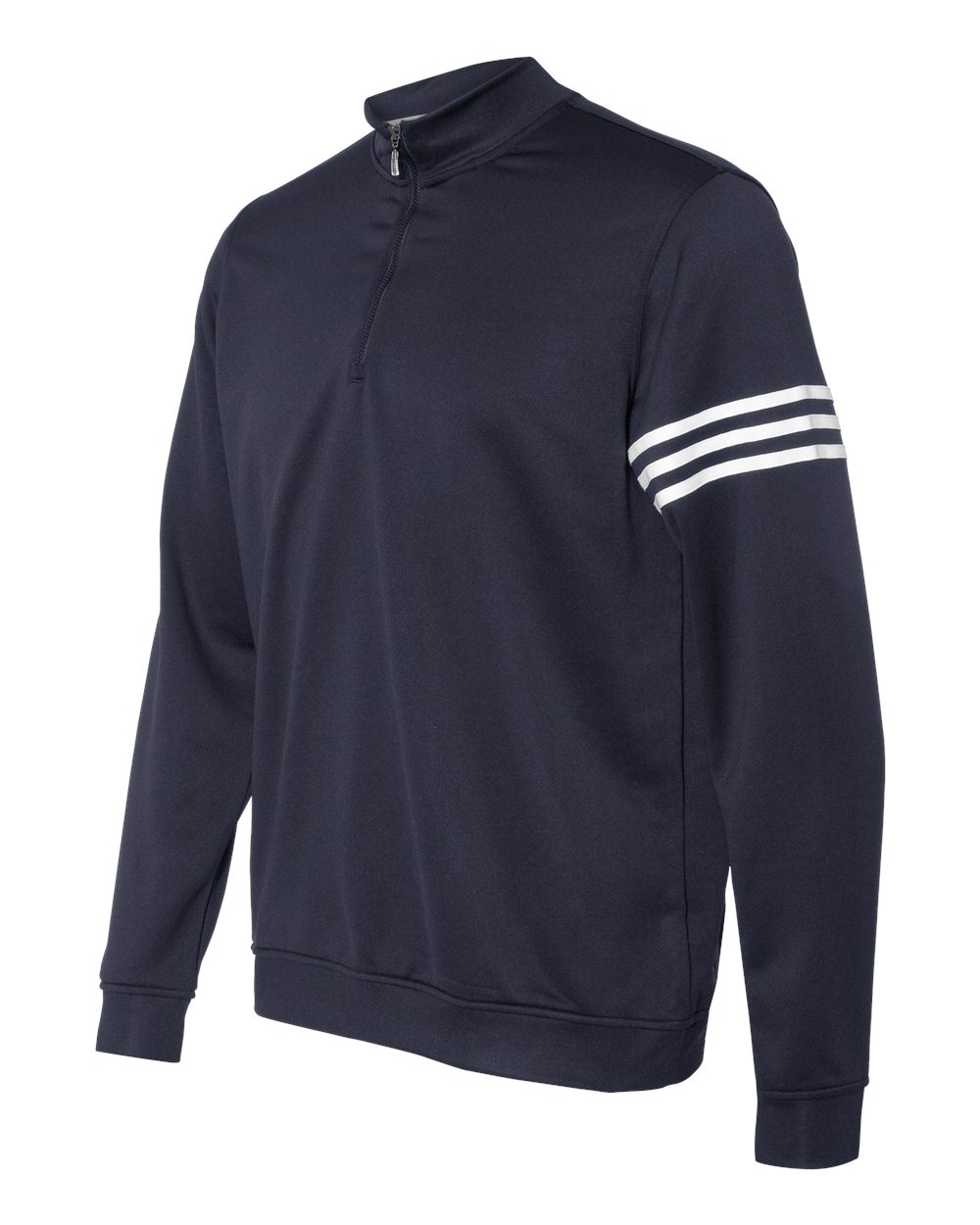 Adidas A190 3-Stripes French Terry Quarter-Zip Pullover - Navy White