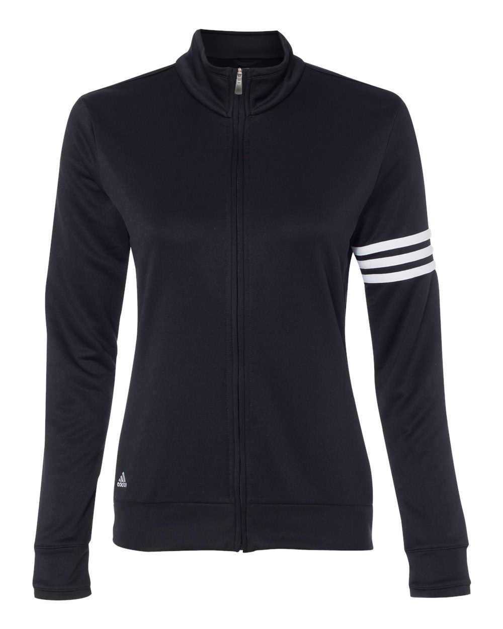 Adidas A191 Women's 3-Stripes French Terry Full-Zip Jacket - Black White
