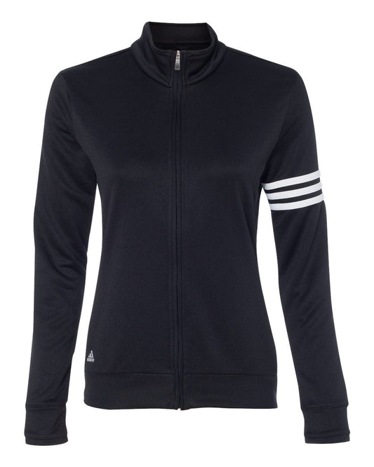 Adidas A191 Women's 3-Stripes French Terry Full-Zip Jacket - Black White