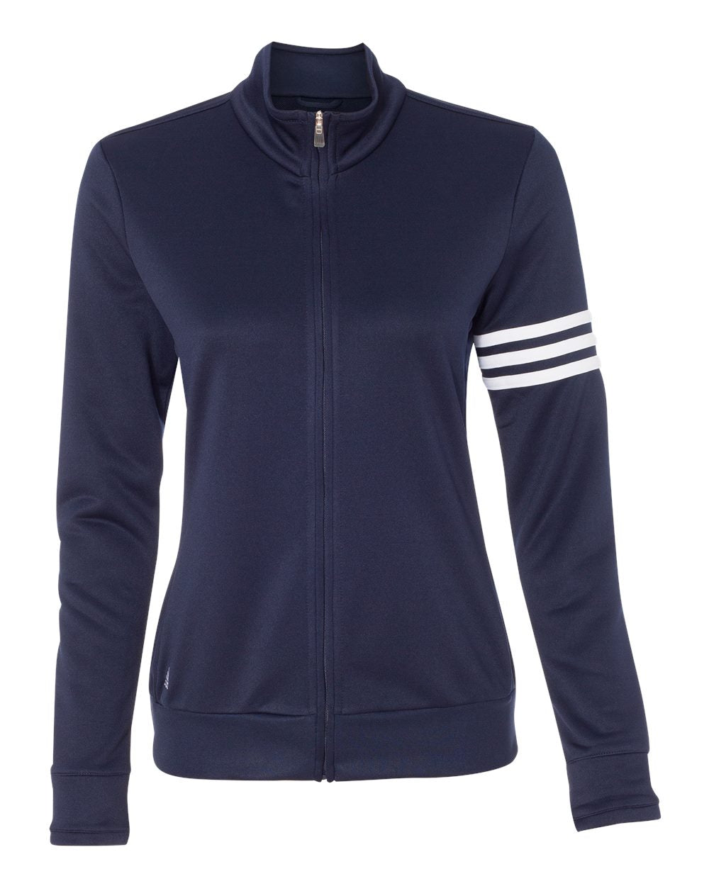 Adidas A191 Women's 3-Stripes French Terry Full-Zip Jacket - Navy White