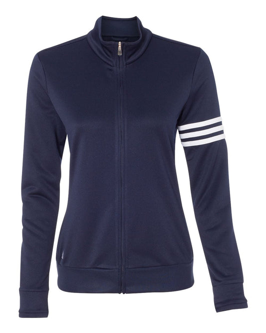 Adidas A191 Women's 3-Stripes French Terry Full-Zip Jacket - Navy White