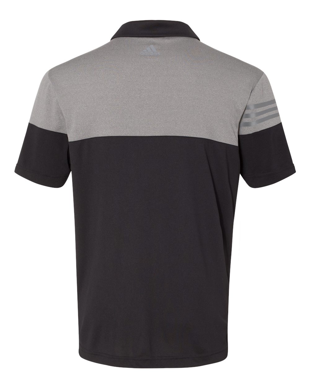 Adidas A213 Heathered 3-Stripes Block Sport Shirt - Black Vista Grey