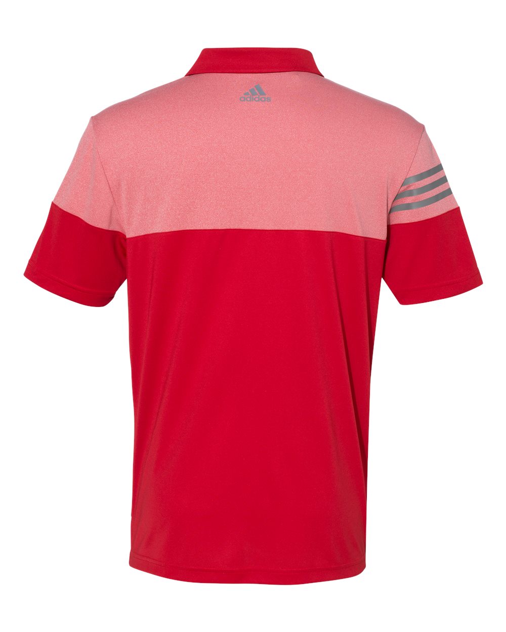 Adidas A213 Heathered 3-Stripes Block Sport Shirt - Power Red