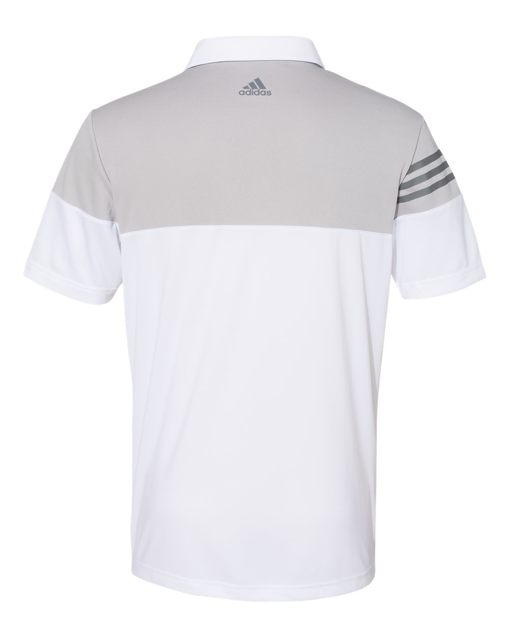 Adidas A213 Heathered 3-Stripes Block Sport Shirt - White Vista Grey