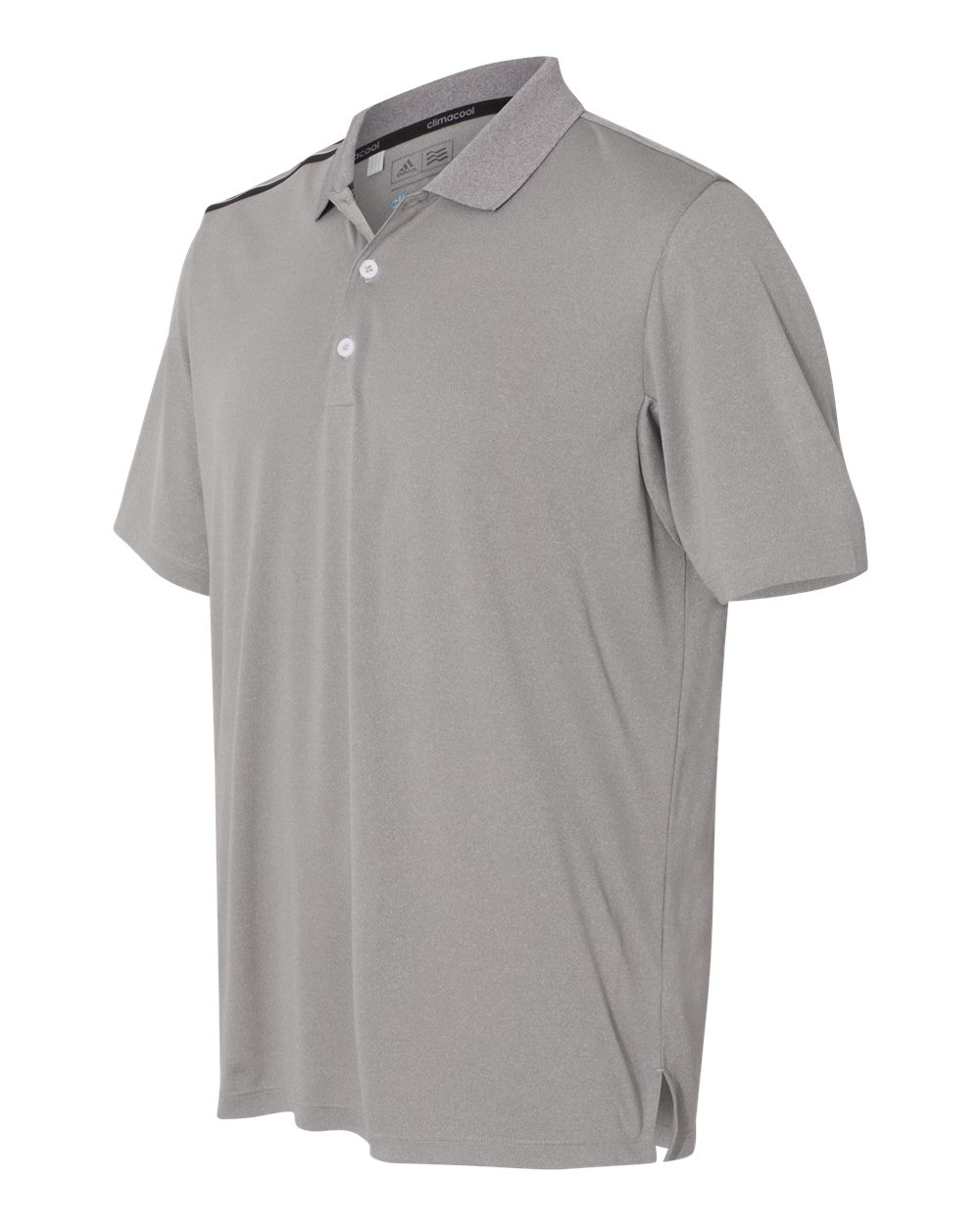 Adidas A233 3-Stripes Shoulder Sport Shirt - Medium Grey Heather Black Mid Grey
