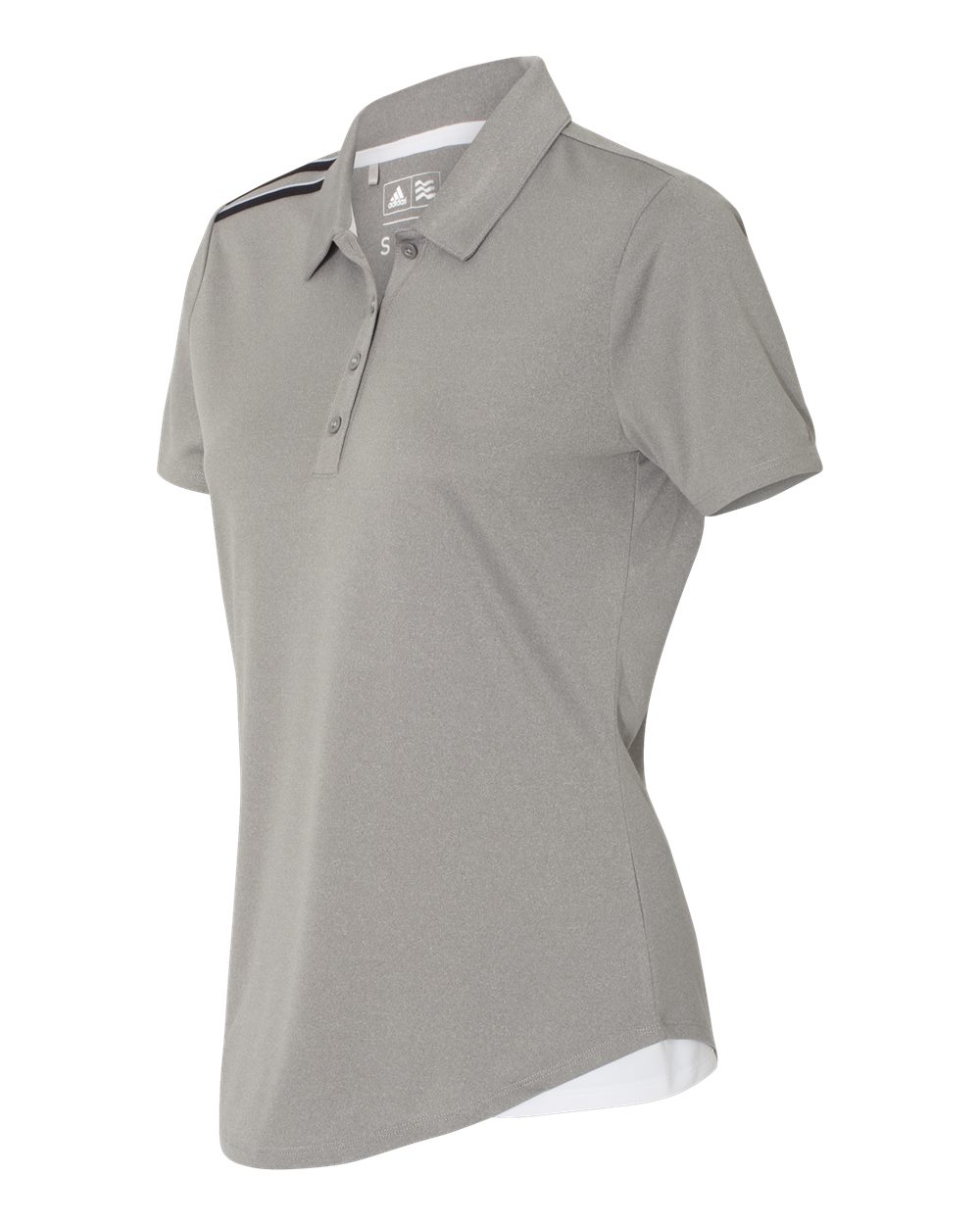 Adidas A235 Women's 3-Stripes Shoulder Sport Shirt - Medium Grey Heather Black Mid Grey