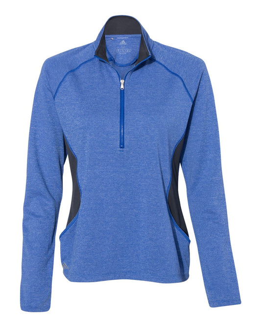 Adidas A281 Women's Lightweight Quarter-Zip Pullover - Collegiate Royal Heather Carbon