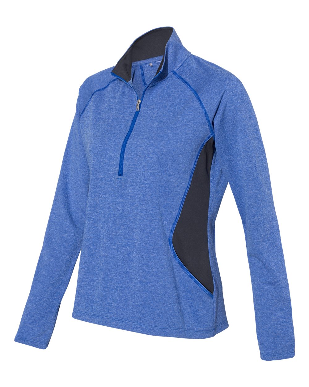 Adidas A281 Women's Lightweight Quarter-Zip Pullover - Collegiate Royal Heather Carbon