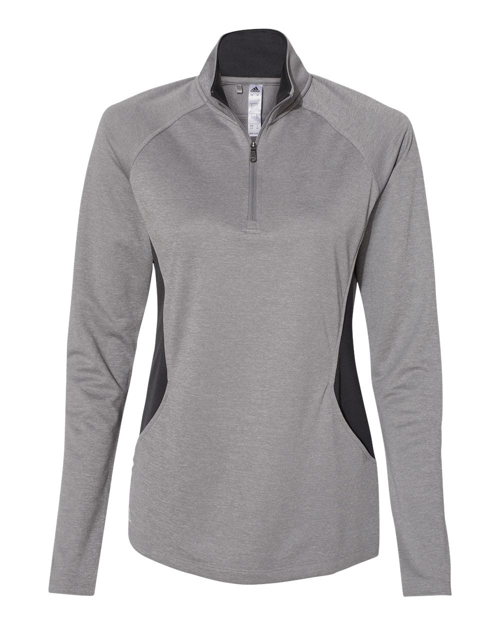 Adidas A281 Women's Lightweight Quarter-Zip Pullover - Grey Three Heather Carbon