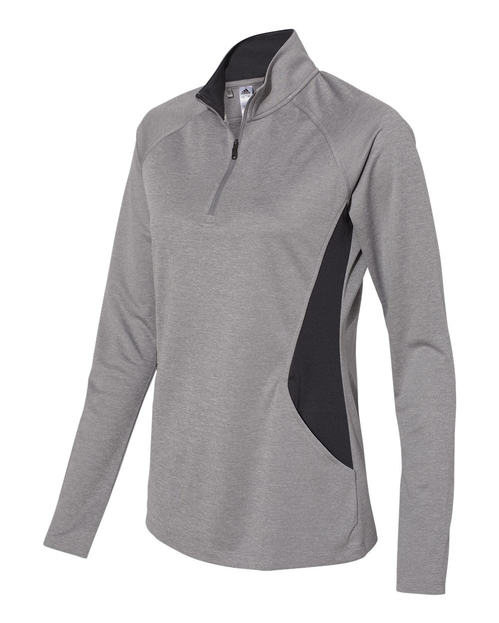 Adidas A281 Women's Lightweight Quarter-Zip Pullover - Grey Three Heather Carbon