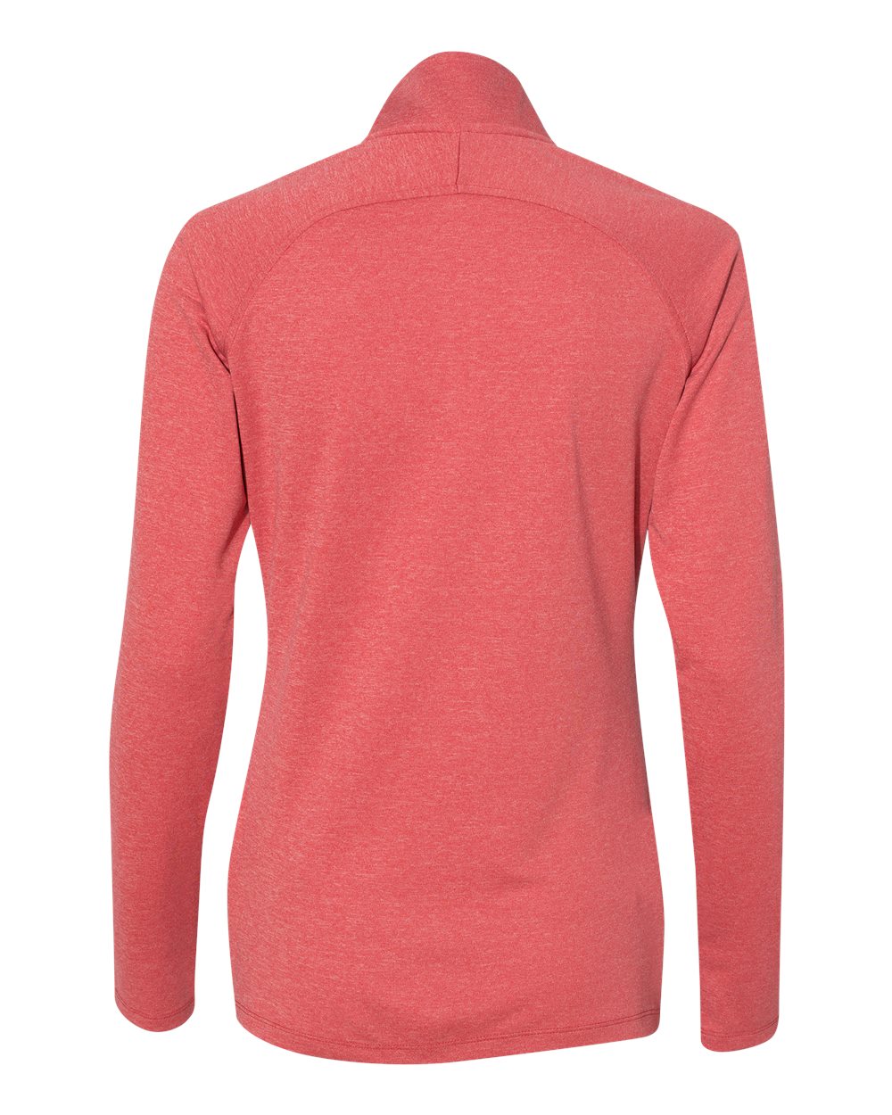 Adidas A281 Women's Lightweight Quarter-Zip Pullover - Power Red Heather Carbon