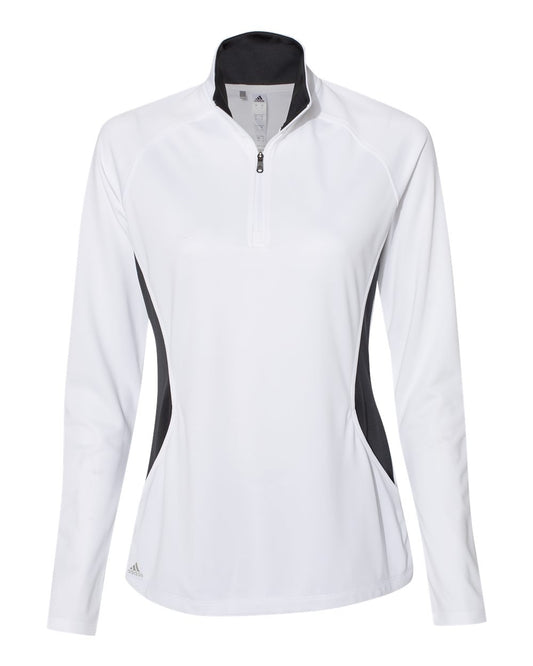 Adidas A281 Women's Lightweight Quarter-Zip Pullover - White Carbon