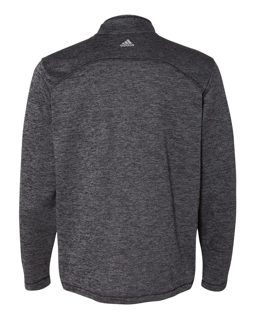 Adidas A284 Brushed Terry Heathered Quarter-Zip Pullover - Black Heather Mid Grey