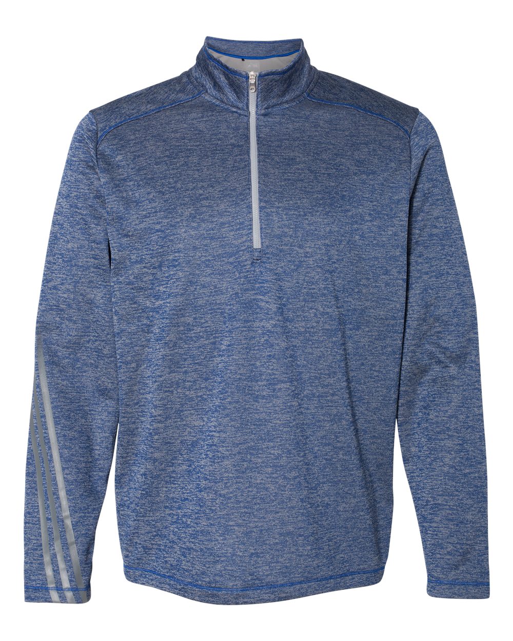 Adidas A284 Brushed Terry Heathered Quarter-Zip Pullover - Collegiate Royal Heather Mid Grey