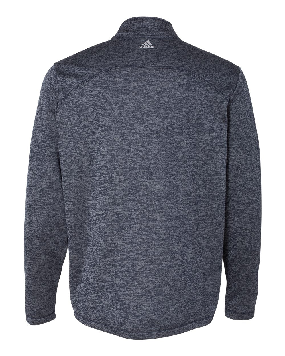 Adidas A284 Brushed Terry Heathered Quarter-Zip Pullover - Navy Heather Mid Grey
