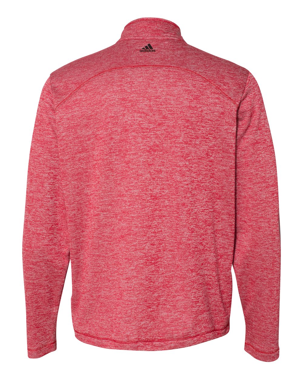 Adidas A284 Brushed Terry Heathered Quarter-Zip Pullover - Power Red Heather Black