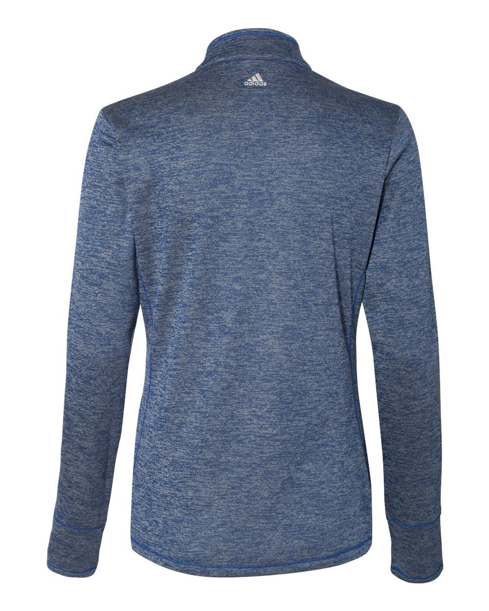 Adidas A285 Women's Brushed Terry Heathered Quarter-Zip Pullover - Collegiate Royal Heather Mid Grey