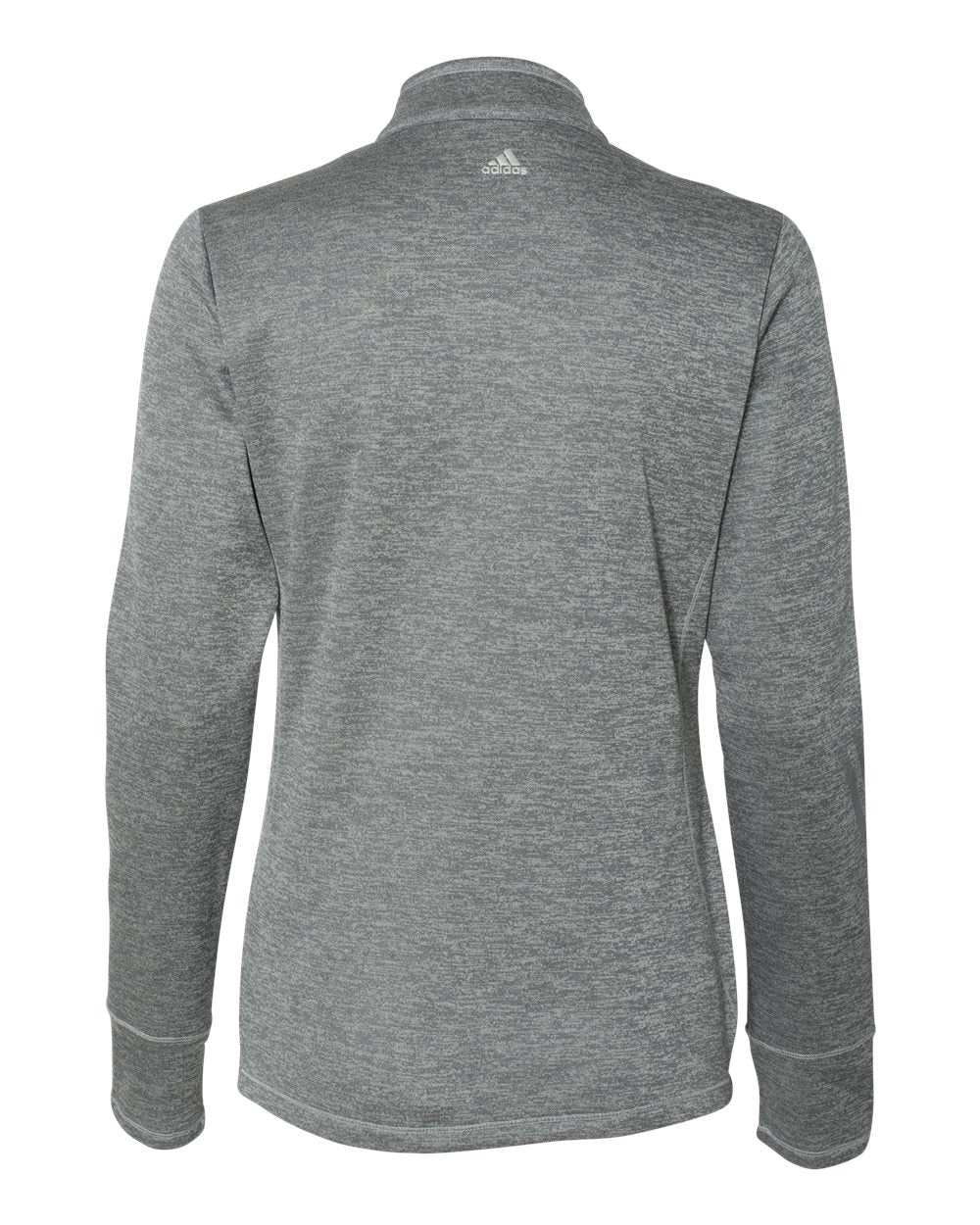 Adidas A285 Women's Brushed Terry Heathered Quarter-Zip Pullover - Mid Grey Heather Black