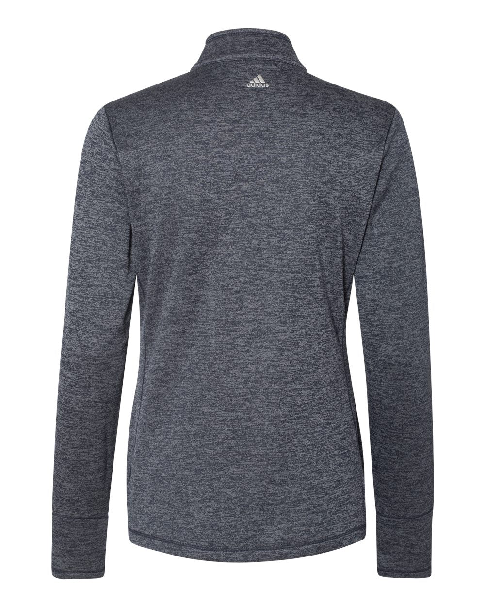 Adidas A285 Women's Brushed Terry Heathered Quarter-Zip Pullover - Navy Heather Mid Grey