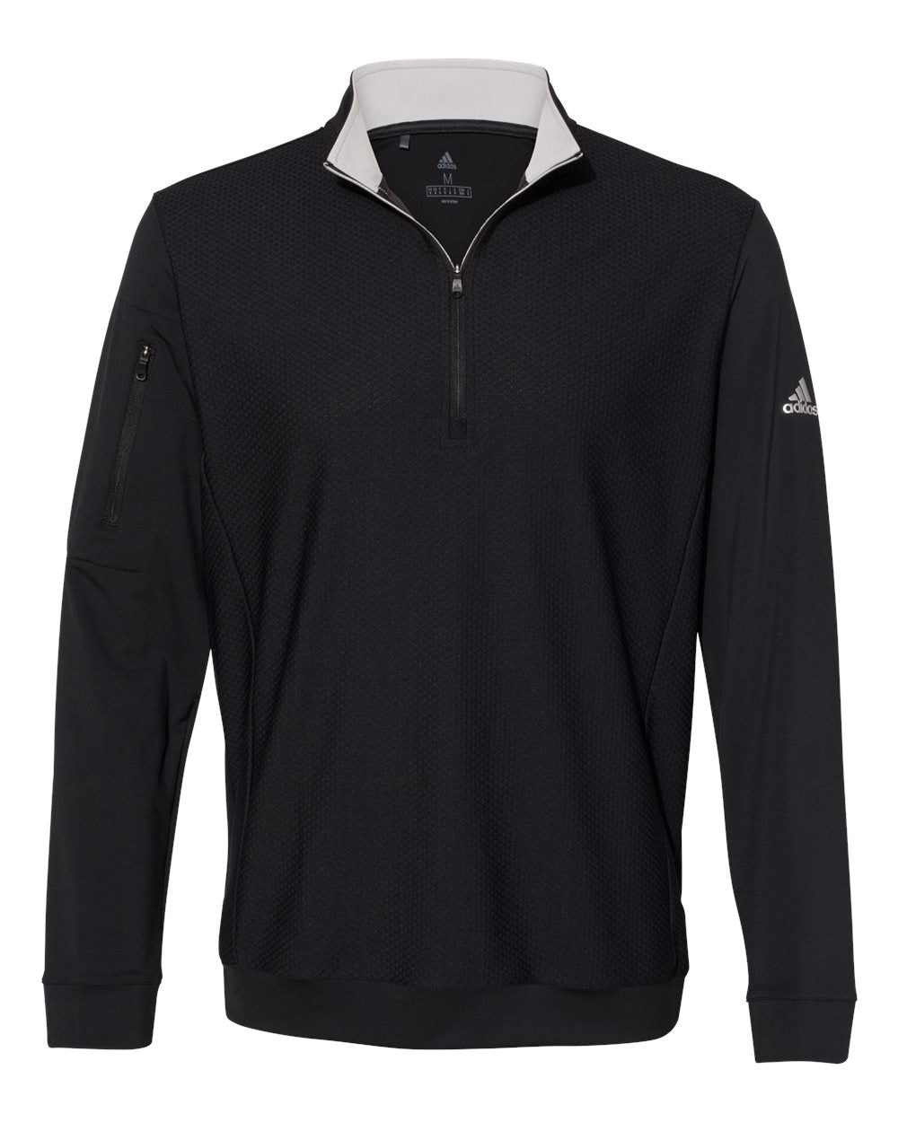 Adidas A295 Performance Textured Quarter-Zip Pullover - Black