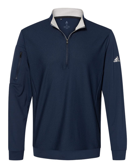 Adidas A295 Performance Textured Quarter-Zip Pullover - Collegiate Navy