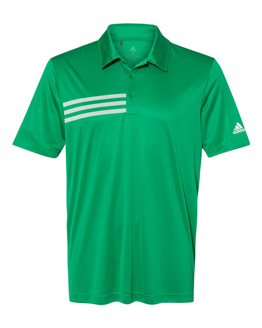 Adidas A324 3-Stripes Chest Sport Shirt - Team Green White