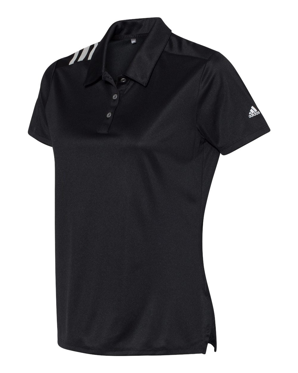 Adidas A325 Women's 3-Stripes Shoulder Sport Shirt - Black White