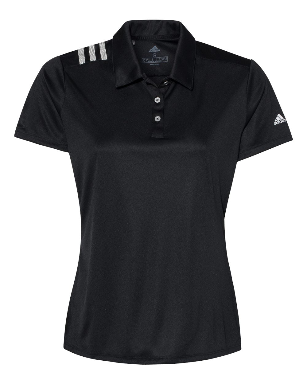 Adidas A325 Women's 3-Stripes Shoulder Sport Shirt - Black White