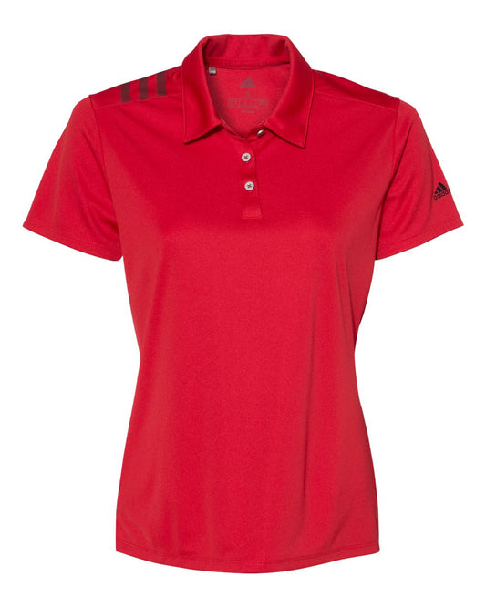 Adidas A325 Women's 3-Stripes Shoulder Sport Shirt - Collegiate Red Black