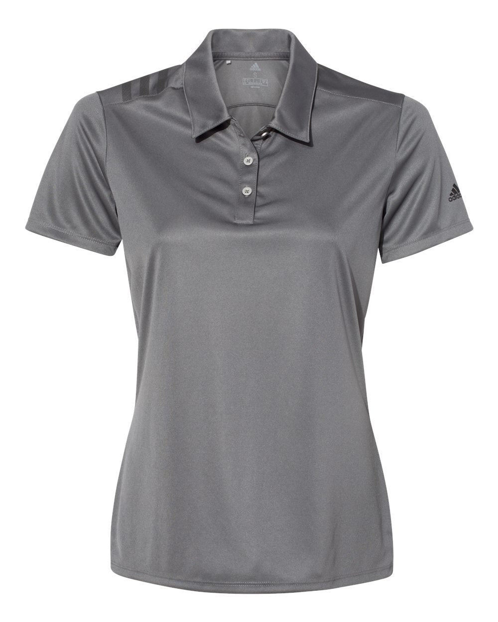 Adidas A325 Women's 3-Stripes Shoulder Sport Shirt - Grey Five Black